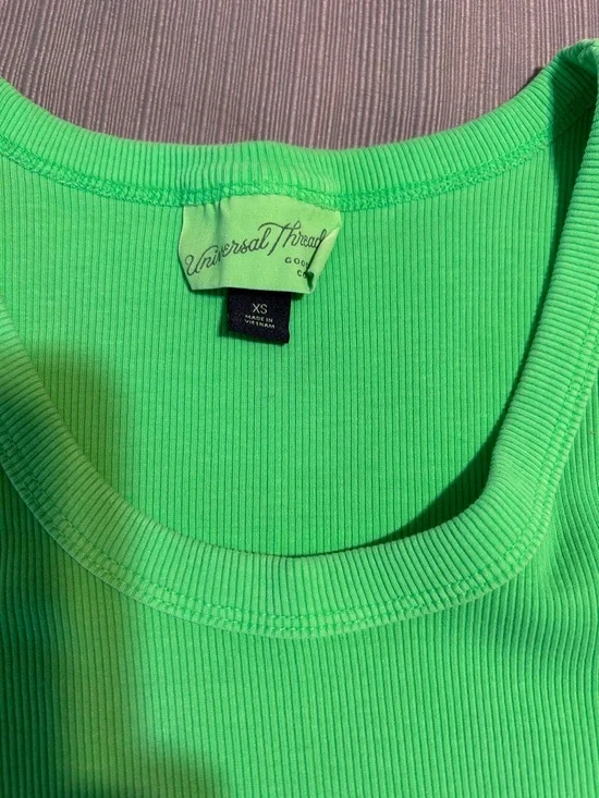 Universal Thread Bright Green Ribbed Tank - Picture 6 of 10